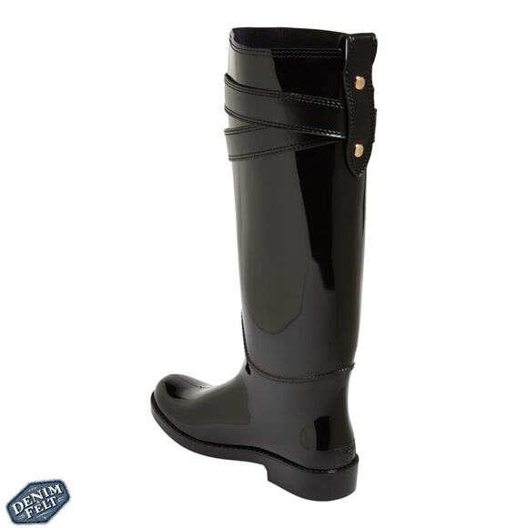 COACH Women’s ‘Talia' Black Waterproof Tall Designer Rain/Snow Boots | NEW!! - Picture 5 of 16